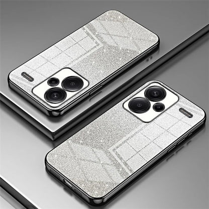 For Xiaomi Redmi Note 13 Pro+ 5G TPU Cover Precise Cutout Glitter Design Cell Phone Case