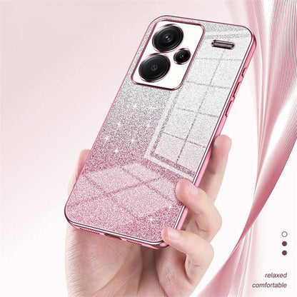 For Xiaomi Redmi Note 13 Pro+ 5G TPU Cover Precise Cutout Glitter Design Cell Phone Case