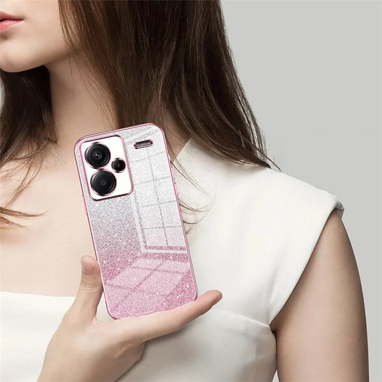 For Xiaomi Redmi Note 13 Pro+ 5G TPU Cover Precise Cutout Glitter Design Cell Phone Case