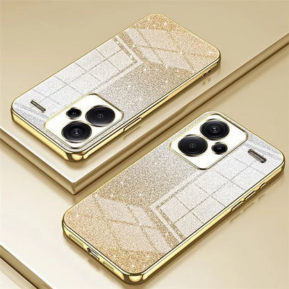 For Xiaomi Redmi Note 13 Pro+ 5G TPU Cover Precise Cutout Glitter Design Cell Phone Case