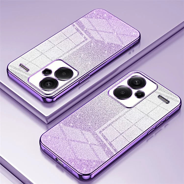 For Xiaomi Redmi Note 13 Pro+ 5G TPU Cover Precise Cutout Glitter Design Cell Phone Case