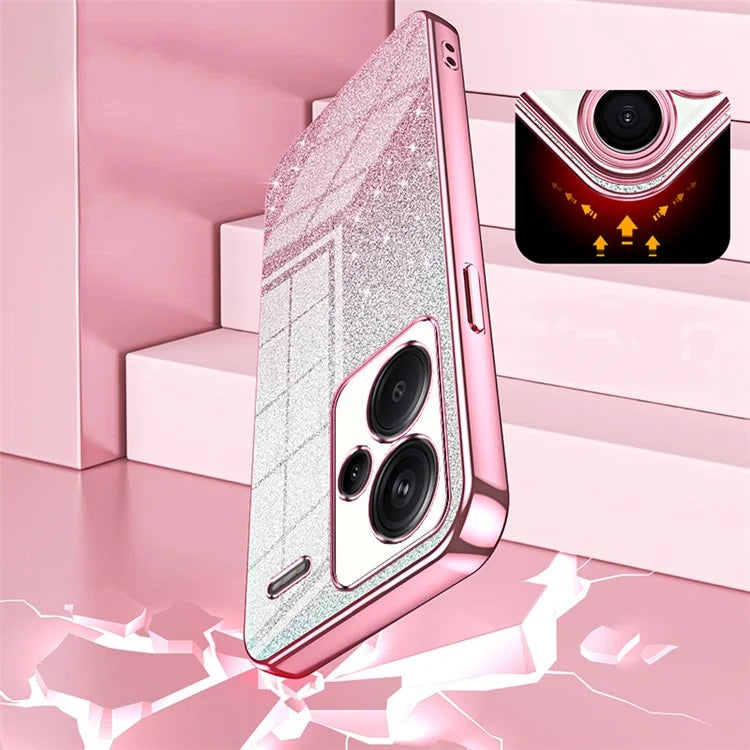 For Xiaomi Redmi Note 13 Pro+ 5G TPU Cover Precise Cutout Glitter Design Cell Phone Case