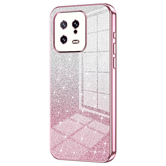 For Xiaomi 13 Cover Soft TPU Precise Cutout Gradient Glitter Design Cell Phone Case
