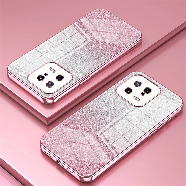 For Xiaomi 13 Cover Soft TPU Precise Cutout Gradient Glitter Design Cell Phone Case