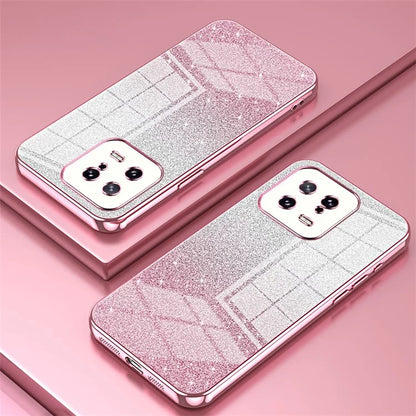 For Xiaomi 13 Cover Soft TPU Precise Cutout Gradient Glitter Design Cell Phone Case