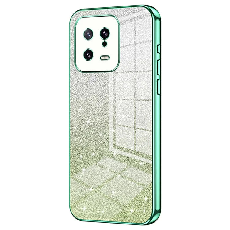 For Xiaomi 13 Cover Soft TPU Precise Cutout Gradient Glitter Design Cell Phone Case