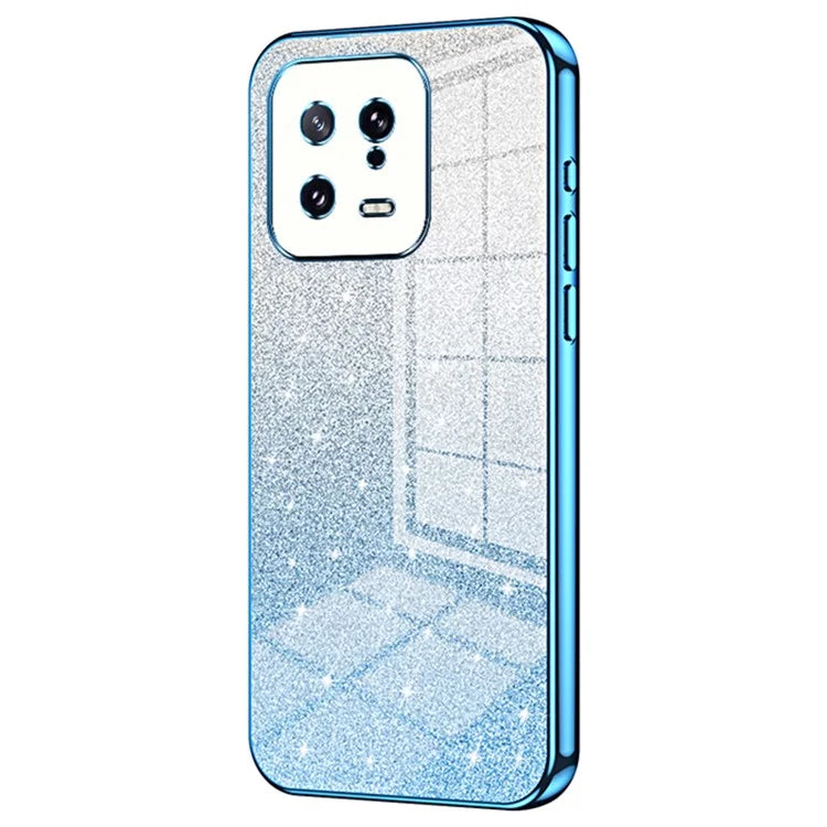 For Xiaomi 13 Cover Soft TPU Precise Cutout Gradient Glitter Design Cell Phone Case