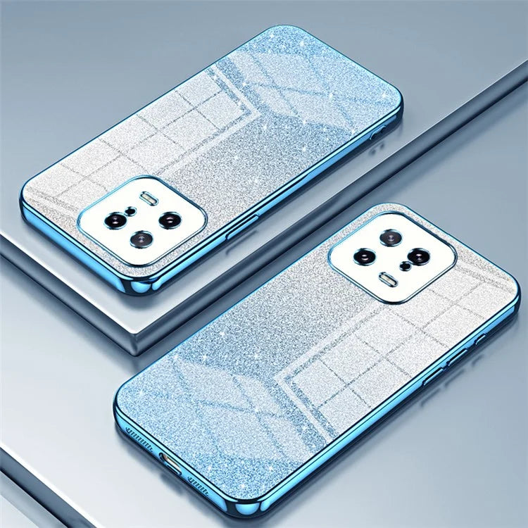 For Xiaomi 13 Cover Soft TPU Precise Cutout Gradient Glitter Design Cell Phone Case