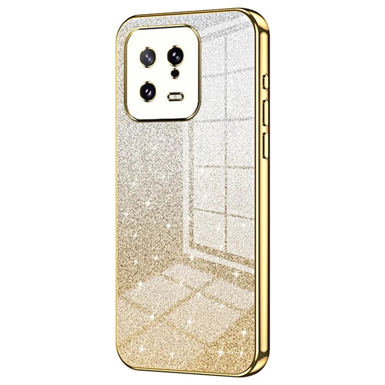 For Xiaomi 13 Cover Soft TPU Precise Cutout Gradient Glitter Design Cell Phone Case
