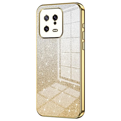 For Xiaomi 13 Cover Soft TPU Precise Cutout Gradient Glitter Design Cell Phone Case