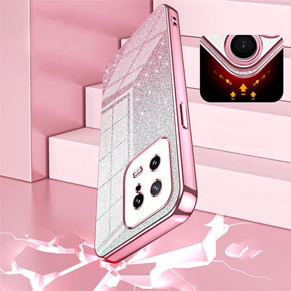 For Xiaomi 13 Cover Soft TPU Precise Cutout Gradient Glitter Design Cell Phone Case