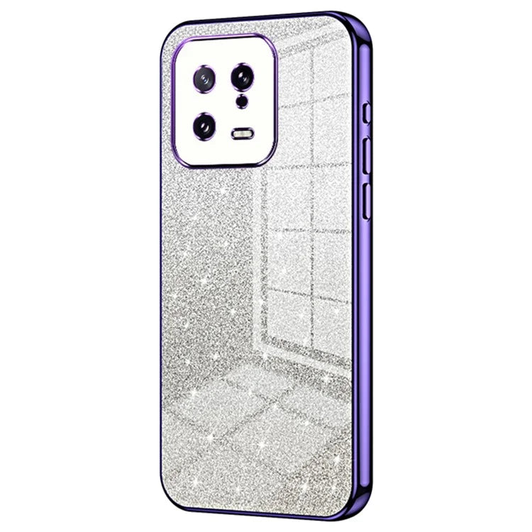 For Xiaomi 13 Cover Soft TPU Precise Cutout Gradient Glitter Design Cell Phone Case