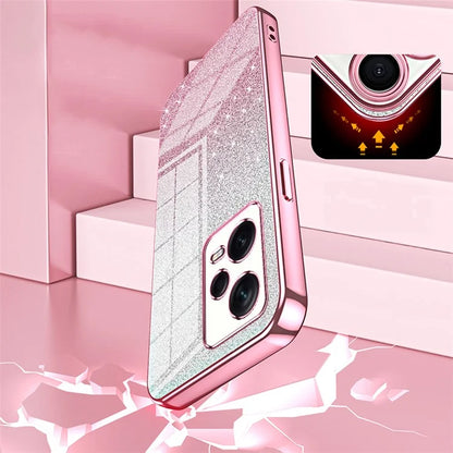 Back Shell for Xiaomi Redmi Note 12 Pro+ 5G Precise Cutout Gradient Glitter TPU Cell Phone Case