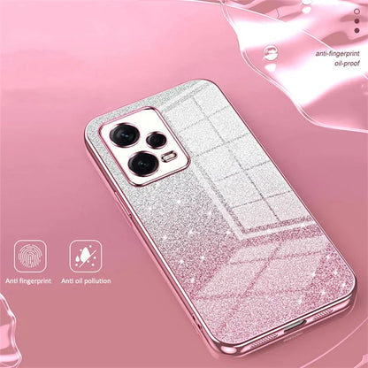 Back Shell for Xiaomi Redmi Note 12 Pro+ 5G Precise Cutout Gradient Glitter TPU Cell Phone Case