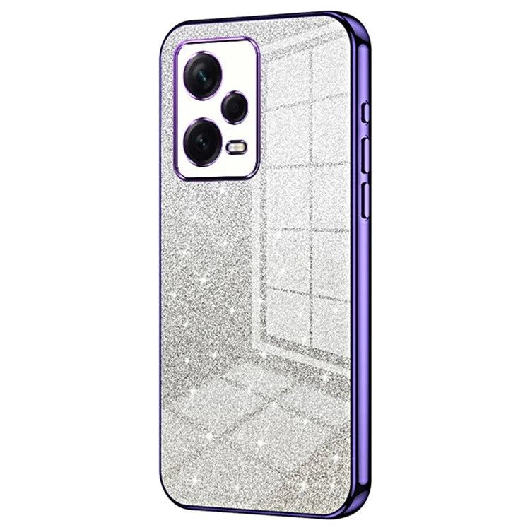 Back Shell for Xiaomi Redmi Note 12 Pro+ 5G Precise Cutout Gradient Glitter TPU Cell Phone Case
