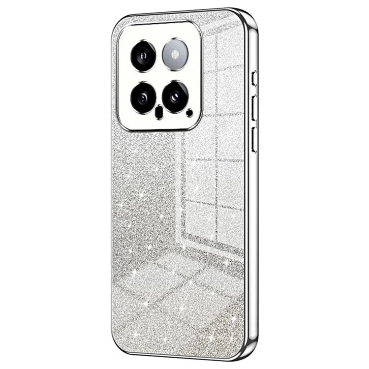 Back Protective Cover for Xiaomi 14 Precise Cutout Gradient Glitter TPU Cell Phone Case
