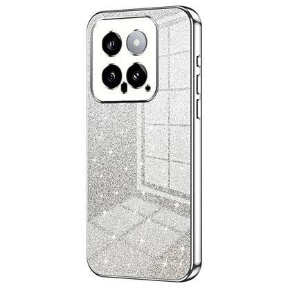 Back Protective Cover for Xiaomi 14 Precise Cutout Gradient Glitter TPU Cell Phone Case