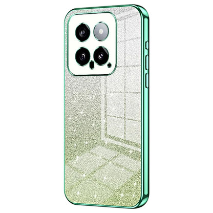 Back Protective Cover for Xiaomi 14 Precise Cutout Gradient Glitter TPU Cell Phone Case