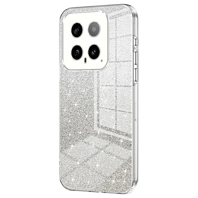 Back Protective Cover for Xiaomi 14 Precise Cutout Gradient Glitter TPU Cell Phone Case