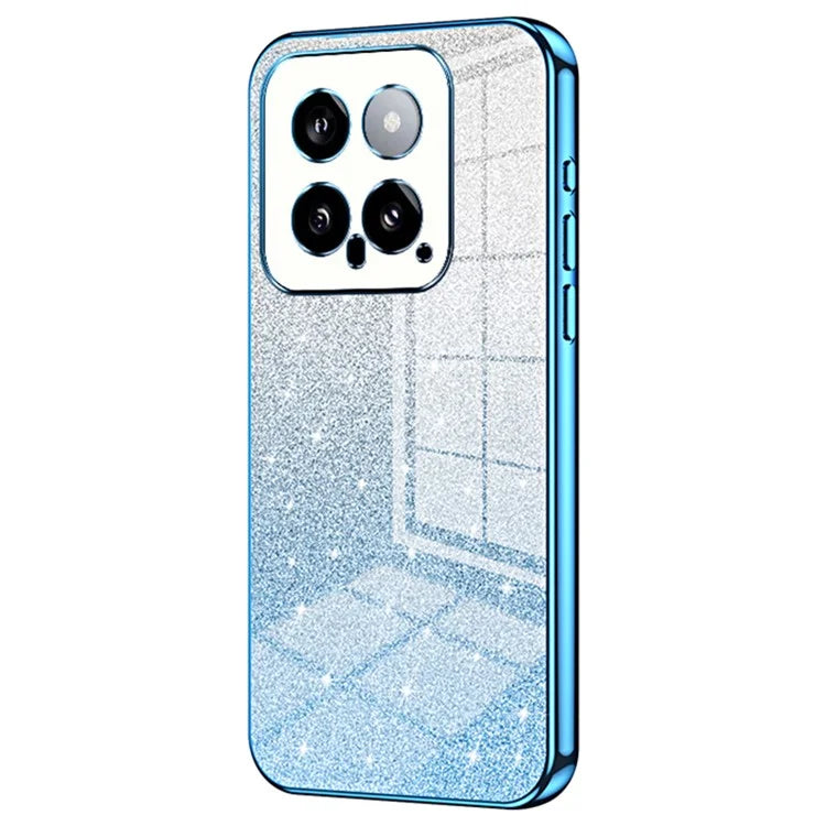 Back Protective Cover for Xiaomi 14 Precise Cutout Gradient Glitter TPU Cell Phone Case
