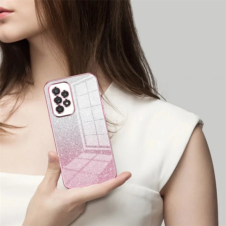 For Samsung Galaxy A33 5G Case Precise Cutout Gradient Glitter Design Phone Back Protector