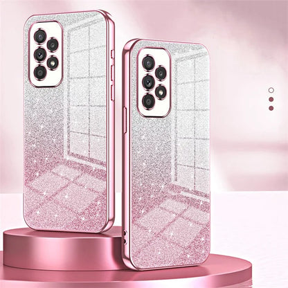 For Samsung Galaxy A33 5G Case Precise Cutout Gradient Glitter Design Phone Back Protector