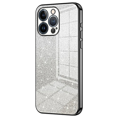 For iPhone 13 Pro Cell Phone Case Precise Cutout Electroplating Gradient Glitter TPU Cover