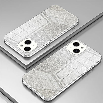 For iPhone 15 Cell Phone Case Precise Cutout Gradient Glitter Anti-drop TPU Cover