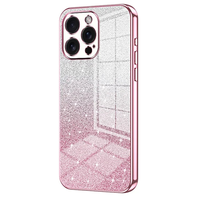 For iPhone 15 Pro Max Cell Phone Case Precise Cutout TPU Electroplating Glitter Cover