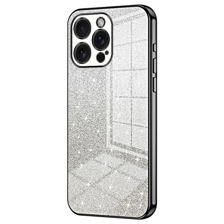 For iPhone 15 Pro Max Cell Phone Case Precise Cutout TPU Electroplating Glitter Cover