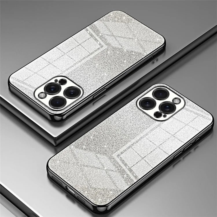 For iPhone 15 Pro Max Cell Phone Case Precise Cutout TPU Electroplating Glitter Cover