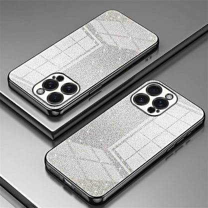 For iPhone 15 Pro Max Cell Phone Case Precise Cutout TPU Electroplating Glitter Cover