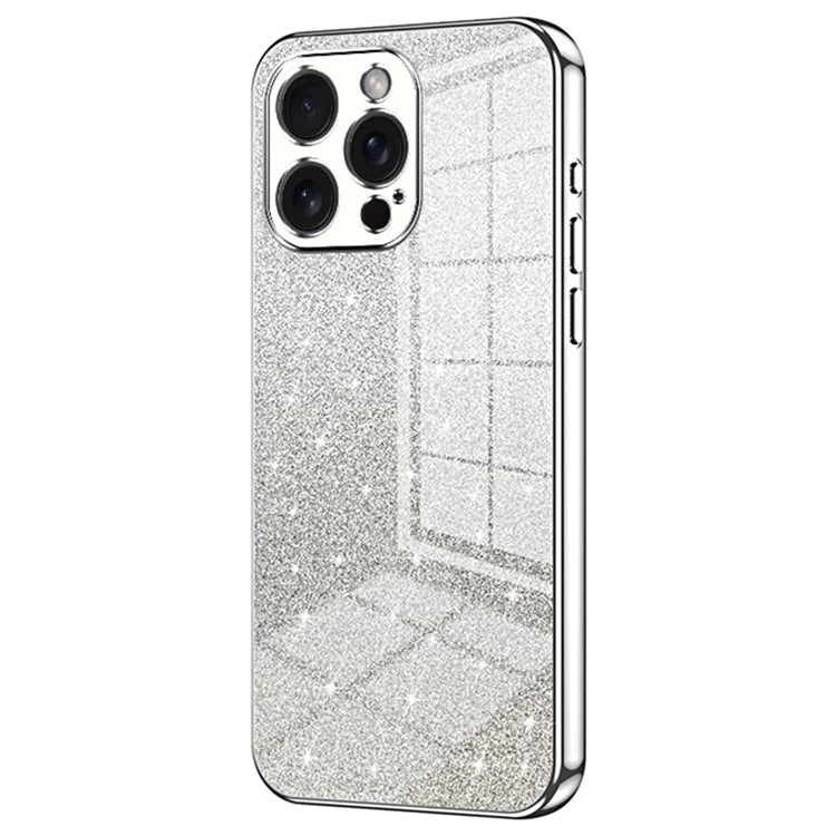 For iPhone 15 Pro Max Cell Phone Case Precise Cutout TPU Electroplating Glitter Cover
