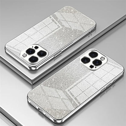 For iPhone 15 Pro Max Cell Phone Case Precise Cutout TPU Electroplating Glitter Cover