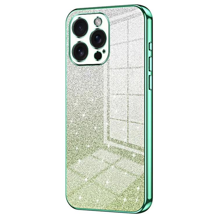 For iPhone 15 Pro Max Cell Phone Case Precise Cutout TPU Electroplating Glitter Cover