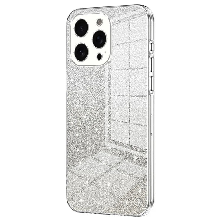 For iPhone 15 Pro Max Cell Phone Case Precise Cutout TPU Electroplating Glitter Cover