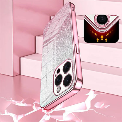For iPhone 15 Pro Max Cell Phone Case Precise Cutout TPU Electroplating Glitter Cover