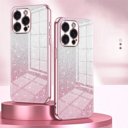 For iPhone 15 Pro Max Cell Phone Case Precise Cutout TPU Electroplating Glitter Cover
