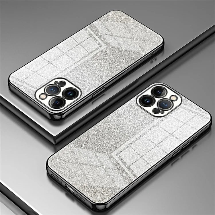 Cell Phone Case for iPhone 13 Pro Max Precise Cutout Electroplating Gradient Glitter TPU Cover