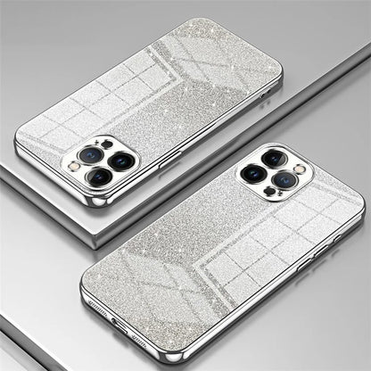 Cell Phone Case for iPhone 13 Pro Max Precise Cutout Electroplating Gradient Glitter TPU Cover