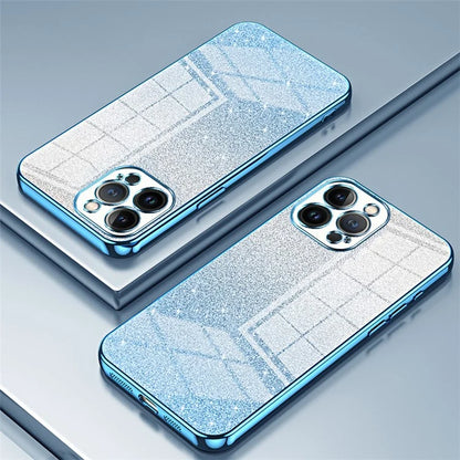 Cell Phone Case for iPhone 13 Pro Max Precise Cutout Electroplating Gradient Glitter TPU Cover