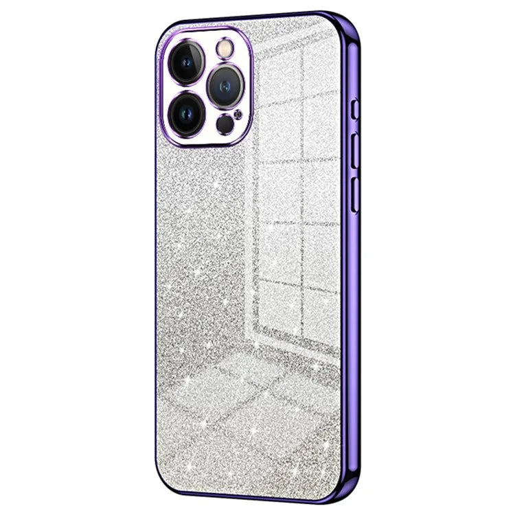Cell Phone Case for iPhone 13 Pro Max Precise Cutout Electroplating Gradient Glitter TPU Cover
