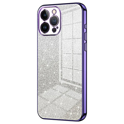 Cell Phone Case for iPhone 13 Pro Max Precise Cutout Electroplating Gradient Glitter TPU Cover
