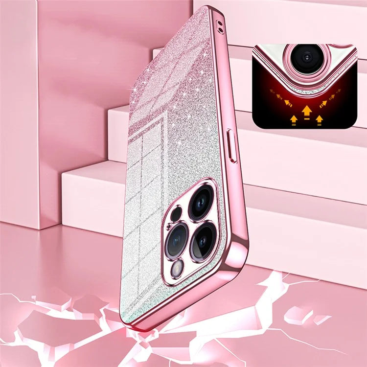 For iPhone 14 Pro Max Precise Cutout Cell Phone Case Fall Proof Glitter TPU Cover