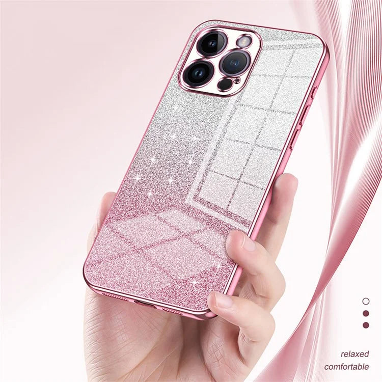 For iPhone 14 Pro Max Precise Cutout Cell Phone Case Fall Proof Glitter TPU Cover