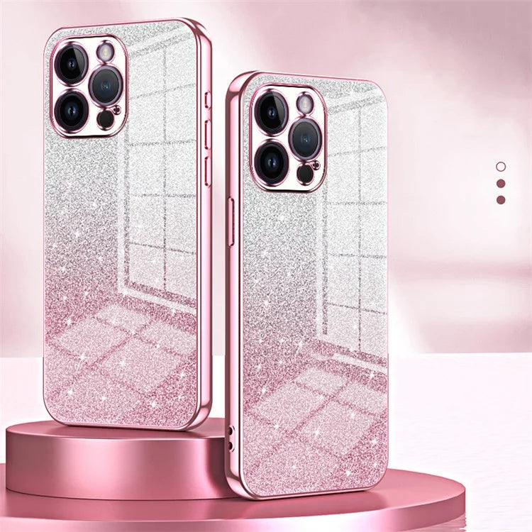 For iPhone 14 Pro Max Precise Cutout Cell Phone Case Fall Proof Glitter TPU Cover