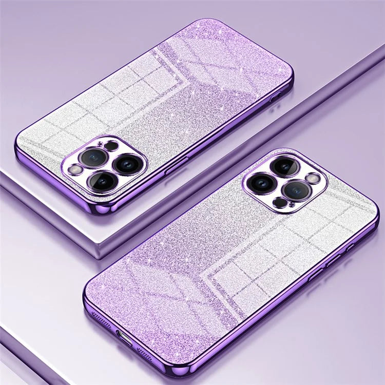 For iPhone 14 Pro Max Precise Cutout Cell Phone Case Fall Proof Glitter TPU Cover