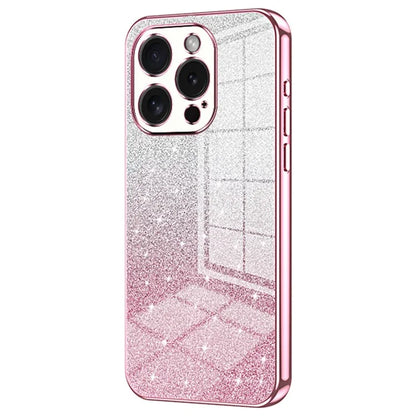 For iPhone 15 Pro Cell Phone Case Glitter Precise Cutout Flexible TPU Electroplating Cover