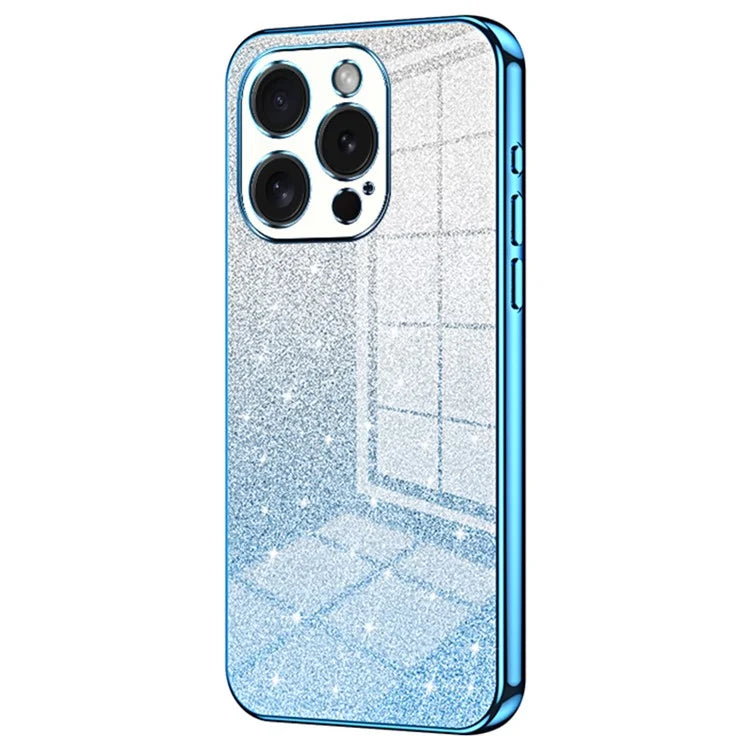 For iPhone 15 Pro Cell Phone Case Glitter Precise Cutout Flexible TPU Electroplating Cover