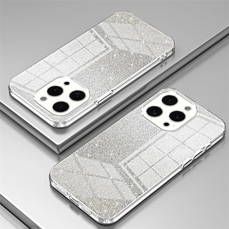 For iPhone 15 Pro Cell Phone Case Glitter Precise Cutout Flexible TPU Electroplating Cover